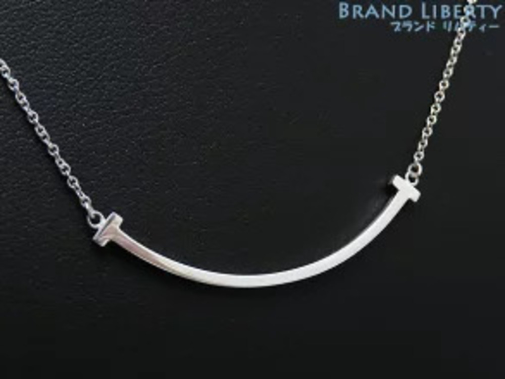 Tiffany Co T Smile Pendant Necklace Sterling Silver